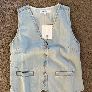 Zenana Outfitters Sky Blue Denim Vest